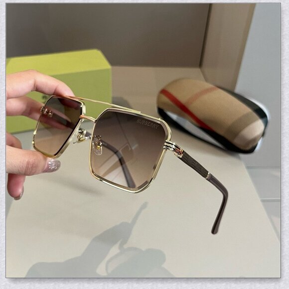 Burberry Gold Aviator Sunglasses